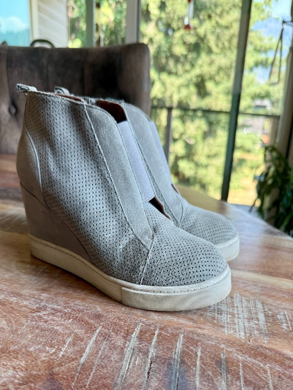 Paolo Perforated Leather Athleisure Ankle-Wedge Booties